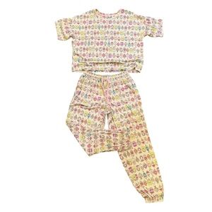 Cuddl Duds Multicolor Cream Candy Jar Pajama Set